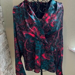Ella Black and Red Floral Blouse